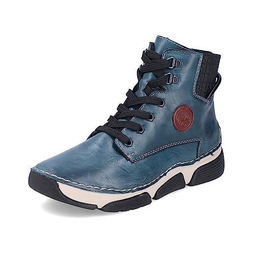 Rieker donna sneaker 45943, signora sneaker alte, scarpe da ginnastica alta, scarpe sportive, taglio medio, blu (blau / 12), 41 eu / 7.5 uk