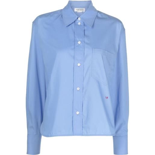 Victoria Beckham camicia con ricamo - blu