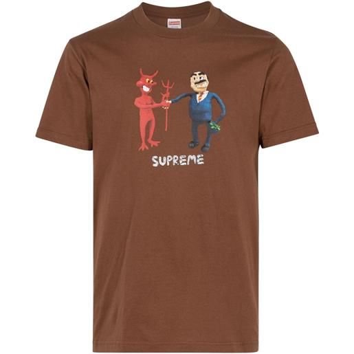 Supreme t-shirt con stampa - marrone