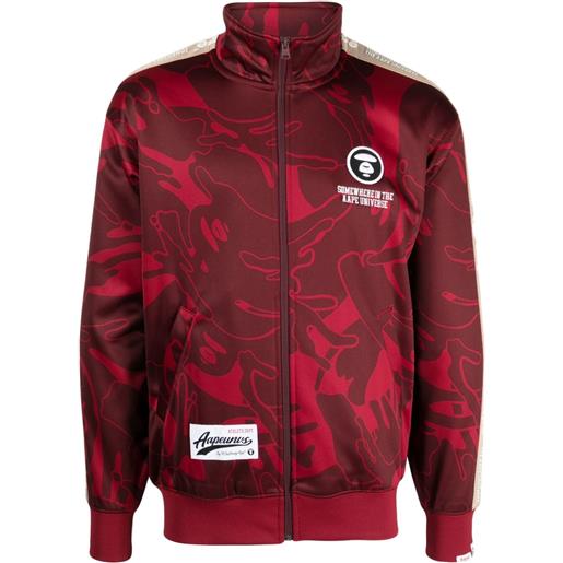 AAPE BY *A BATHING APE® giacca sportiva con stampa camouflage - rosso