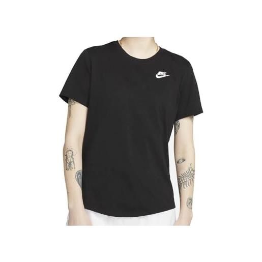Nike sw club t-shirt, nero, s donna