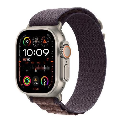 Apple smartwatch Apple watch ultra 2 gps + cellular 49mm cassa in titanio con cinturino alpine loop m indigo [mret3ty/a]