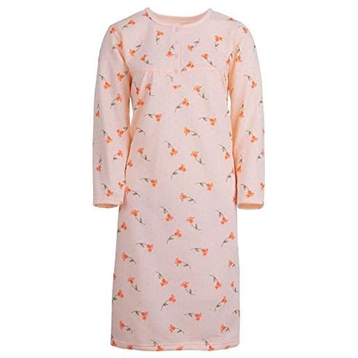 Romesa lucky - camicia da notte termica con fantasia floreale arancione xl