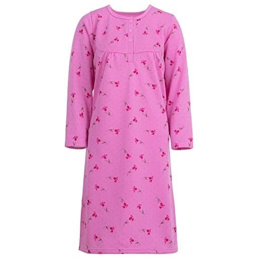 Romesa lucky - camicia da notte termica con fantasia floreale rosa xl