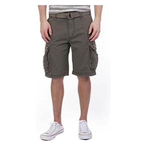 Unionbay pantaloncini cargo da uomo, con cintura, taglie grandi e alte - nero - 54