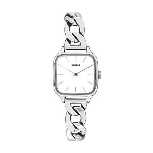 KOMONO kate revolt silver white women's japanese quartz analogue watch with stainless steel strap