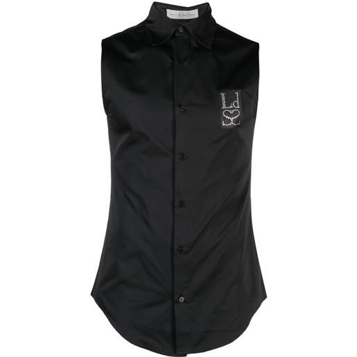 Ludovic de Saint Sernin camicia smanicata con logo - nero