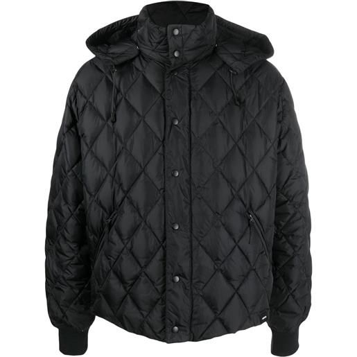 ASPESI giacca con cappuccio trapuntata - nero