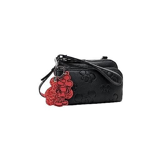 Desigual mone_all mickey linda, portafoglio bi-fold donna, nero, 1