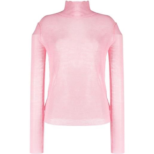 Jil Sander maglione semi trasparente - rosa