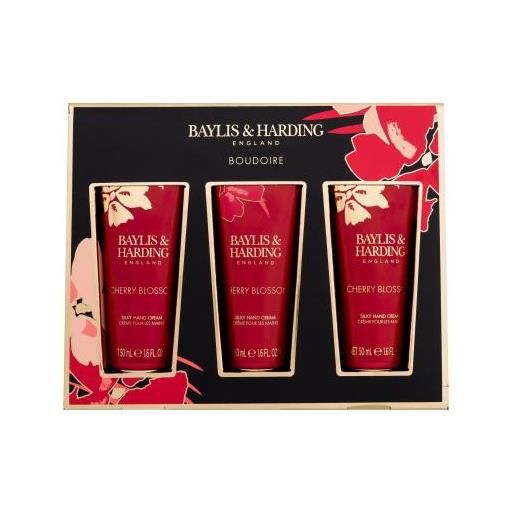 Baylis & Harding boudoire cherry blossom cofanetti crema per le mani boudoire cherry blossom silky hand cream 3 x 50 ml per donna