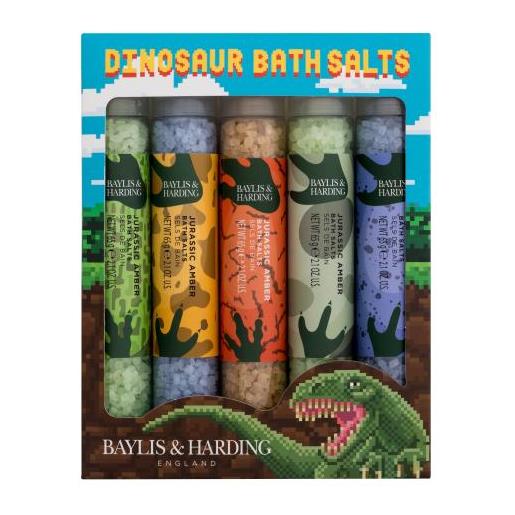 Baylis & Harding dinosaur bath salts cofanetti sale da bagno jurassic amber 5 x 65 g per bambini