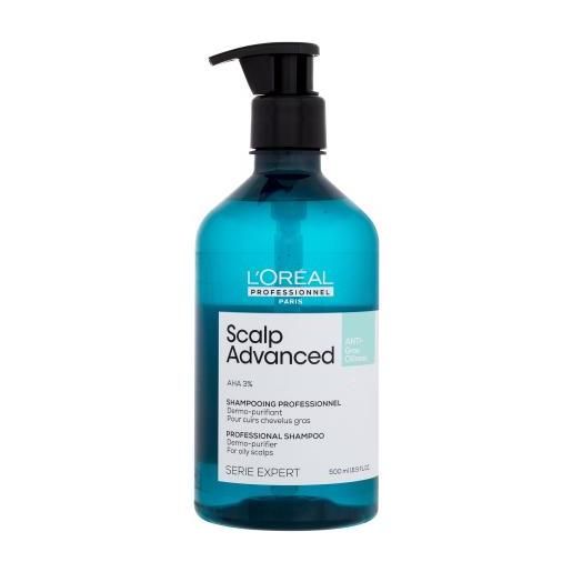 L'Oréal Professionnel scalp advanced anti-oiliness professional shampoo 500 ml shampoo detergente profondo per donna