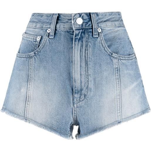 Alessandra Rich shorts denim con ricamo - blu