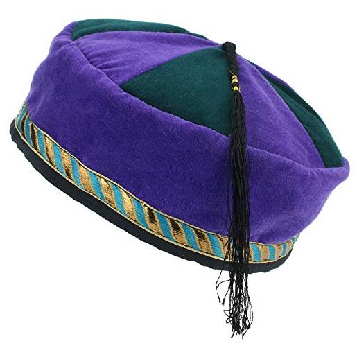 Siesta - cappello nepalese velvet fumé lilla e verde. L