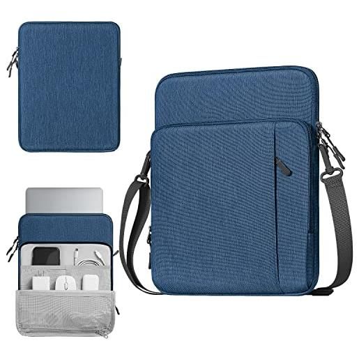 TiMOVO custodia per laptop da 13,3-14 borsa a tracolla per surface pro 9/8/x, mac. Book air 2022-2018, galaxy tab s9+ 12,4, surface pro 9/8, blu