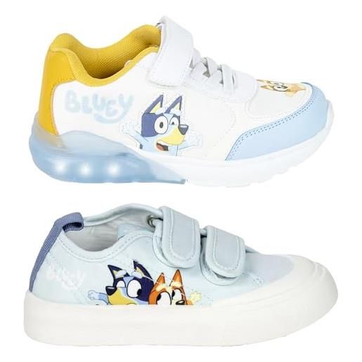 Bluey - scarpe sportive ginnastica sneakers anche con luci led - prodotto originale - bambina bambino [sneakers led 6351 bianco - 29]