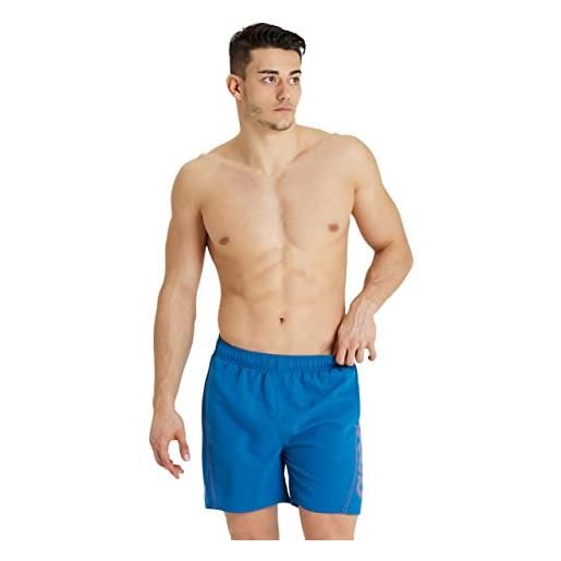 Arena fundamentals logo costume uomo mare e piscina, costume da bagno in morbido tessuto ad asciugatura rapida, boxer mare con slip interno in rete