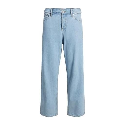 JACK & JONES uomo wide leg jeans loose fit relaxed denim stile vintage baggy 90's jjialex, colore: blu, taglia pantalone: 30w / 30l, lunghezza della gamba: l30