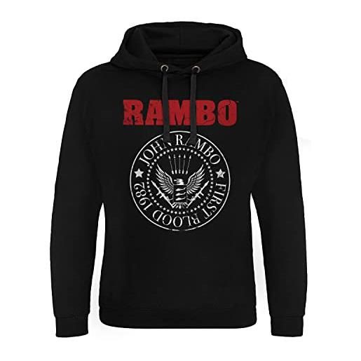 Rambo licenza ufficiale first blood 1982 seal epic felpa con cappuccio (nero), medium