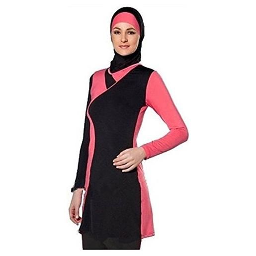 nadamuSun costume da bagno musulmano modesto costume da bagno islamico hijab copertura completa beachwear surf suit bukini, hijab connesso-5, 52