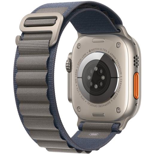 Apple watch ultra 2 gps + cellular, cassa 49m in titanio con blu alpine loop - small