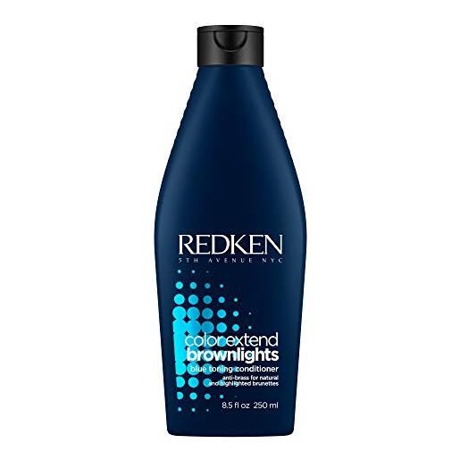 REDKEN color extend brownlights, balsamo neutralizzante con pigmenti blu per capelli castani, naturali o colorati, 250 ml