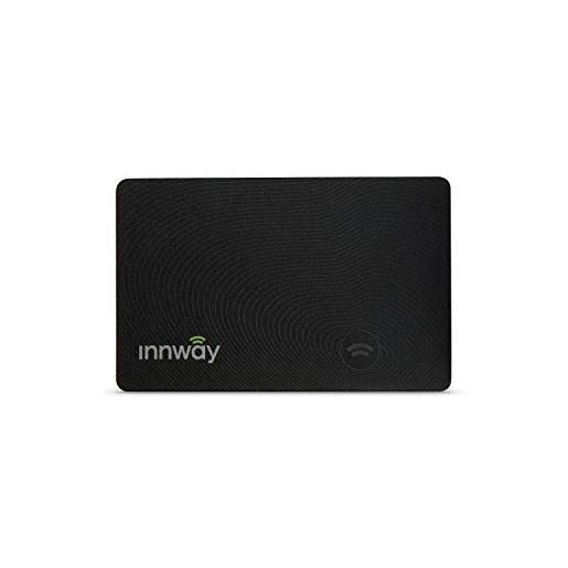 Innway card - trova localizzatore bluetooth ultra sottile ricaricabile trova il tuo portafoglio, borsa, zaino, chiavi, laptop, tablet, compatibile con ios e android, colore: nero