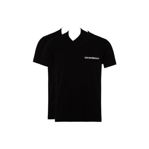 Emporio Armani underwear men's 2-pack core logoband t-shirt, t-shirt uomini, black/black, 