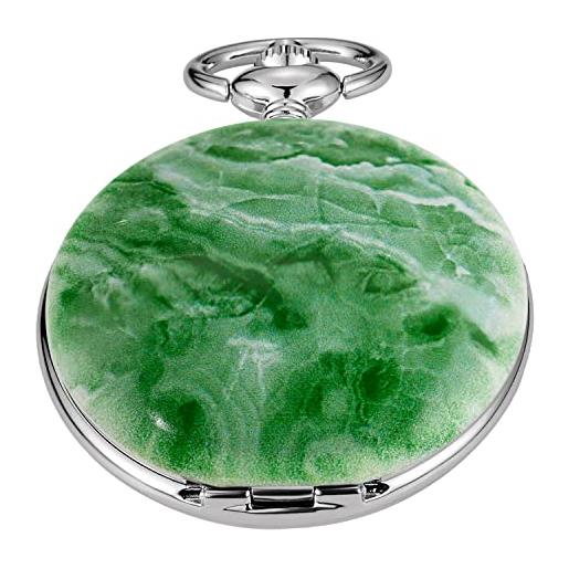 Tiong orologio da tasca meccanico del fiore verde di progettazione classica, orologio da tasca meccanico degli uomini del quadrante digitale romano, mpw160-uk