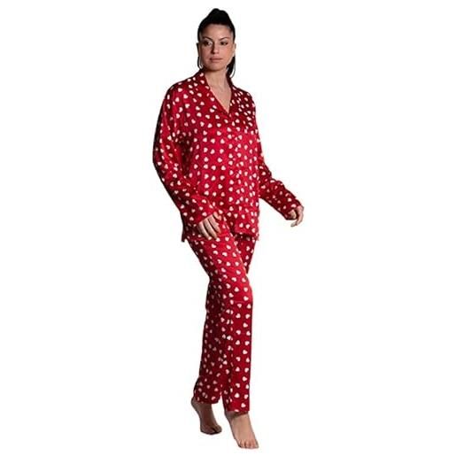 Generic pigiama rosso in raso con cuori da donna taglia xxl 55864 - admas