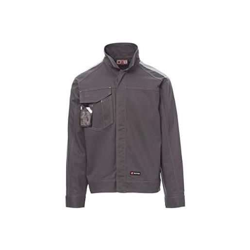 PAYPER safe winter giubbino giacca invernale uomo donna da lavoro 100% cotone chiusura con bottoni tasca porta smartphone badge grigio smoke (l)
