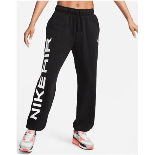 Nike w nsw air flc os hr jggr black/white pantalone felpato nero donna