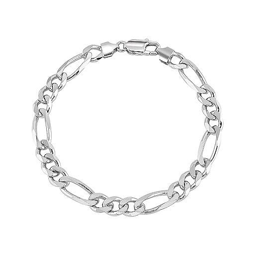 LeCalla Links braccialetto in argento sterling 5 mm ro catena per donne e uomini adolescenti (7, 7.5, 8, 8.5, 20 cm), 8 5 inch, argento, non noto
