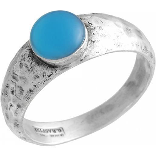 Giovanni Raspini anello martellato agata azzurra