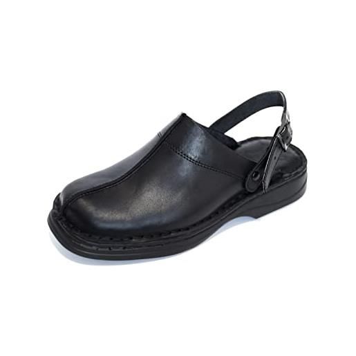 Kristian Shoes 30 - ciabatte da uomo - in pelle - nero/cintura 45
