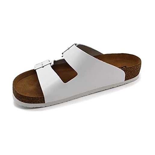 LEON 4703 sandali zoccoli sabot pantofole scarpe di pelle, uomo, nero, eu 42
