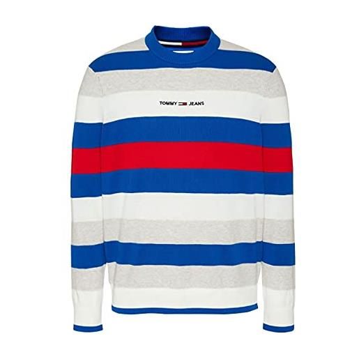 Tommy Jeans hilfiger maglione piccolo text stripe Tommy Jeans cobalt/multi l