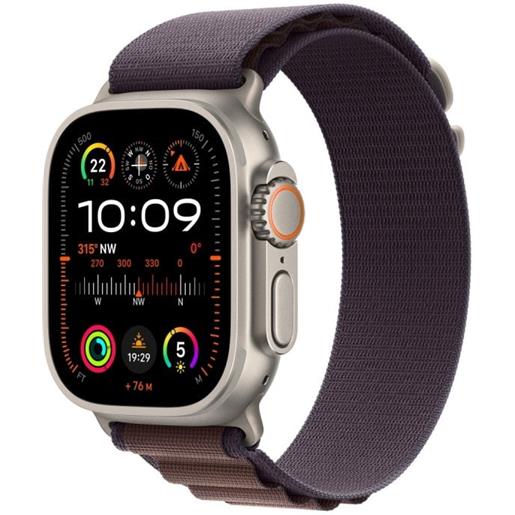 Apple smartwatch Apple watch ultra 2 gps + cellular 49mm cassa in titanio con cinturino alpine loop s indigo [mrer3fda]