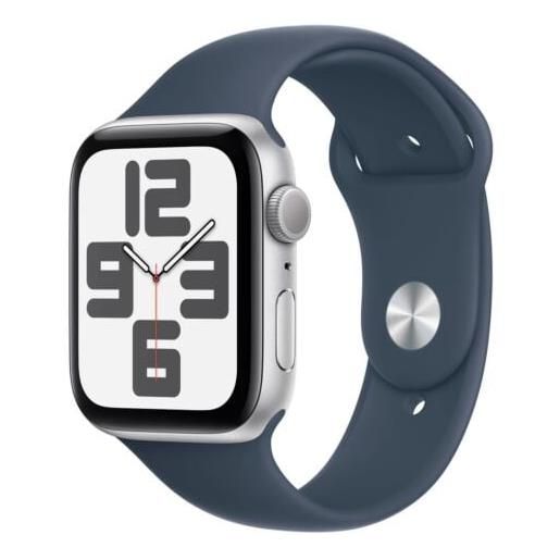 Apple smartwatch Apple watch se gps 44mm cassa in alluminio argento con cinturino sportivo m/l blu tempesta [mree3]