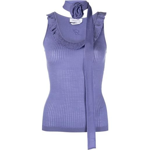 Blumarine detachable-scarf knitted tank top