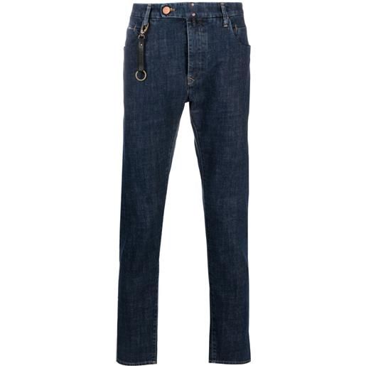 Incotex jeans slim con applicazione - blu