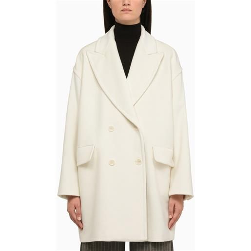 Max Mara cappotto doppiopetto bianco in lana