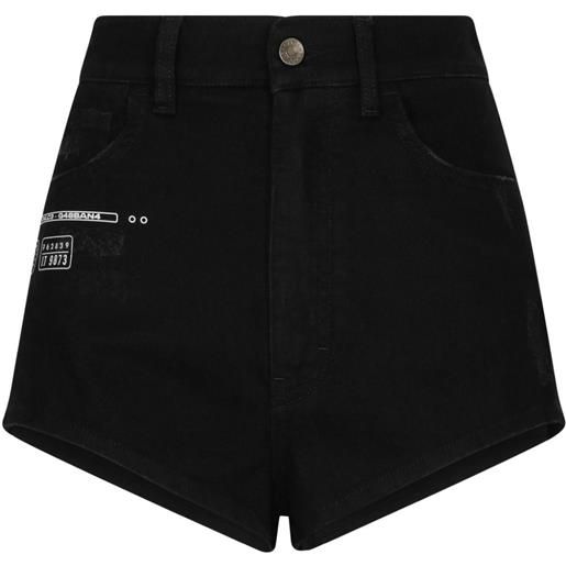 Dolce & Gabbana DGVIB3 shorts denim con applicazione - nero