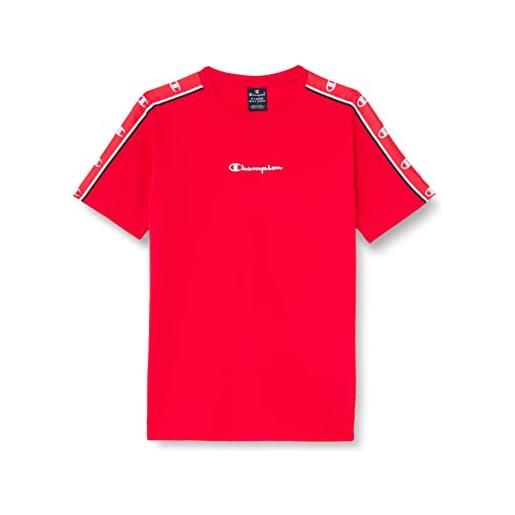Champion legacy american tape-small logo s/s t-shirt, rosso intenso, 7-8 anni bambini e ragazzi