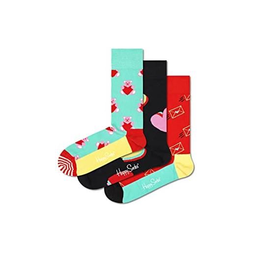 Happy Socks confezione da 3 calzini i love you, multi, s donna