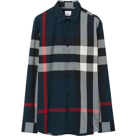 Burberry camicia a quadri - blu