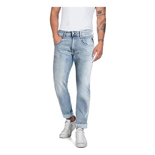 REPLAY jeans uomo anbass slim fit elasticizzati, blu (light blue 010), w34 x l30