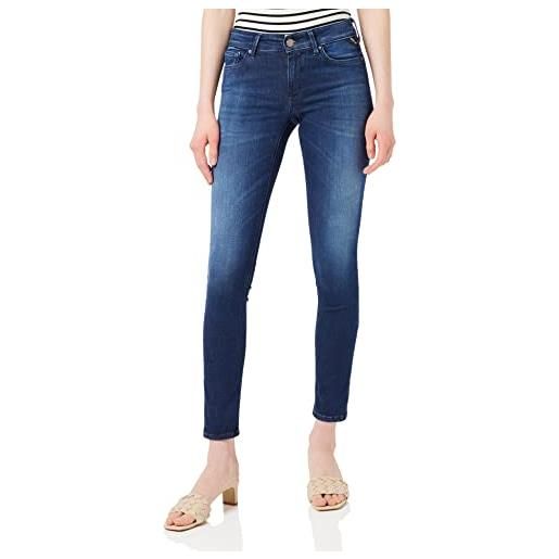 Replay jeans da donna new luz skinny fit hyperflex hyper cloud con elasticità, nero (black 098), 24w / 28l