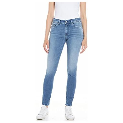 REPLAY jeans donna luzien skinny fit super elasticizzati, blu (medium blue 009), w27 x l30